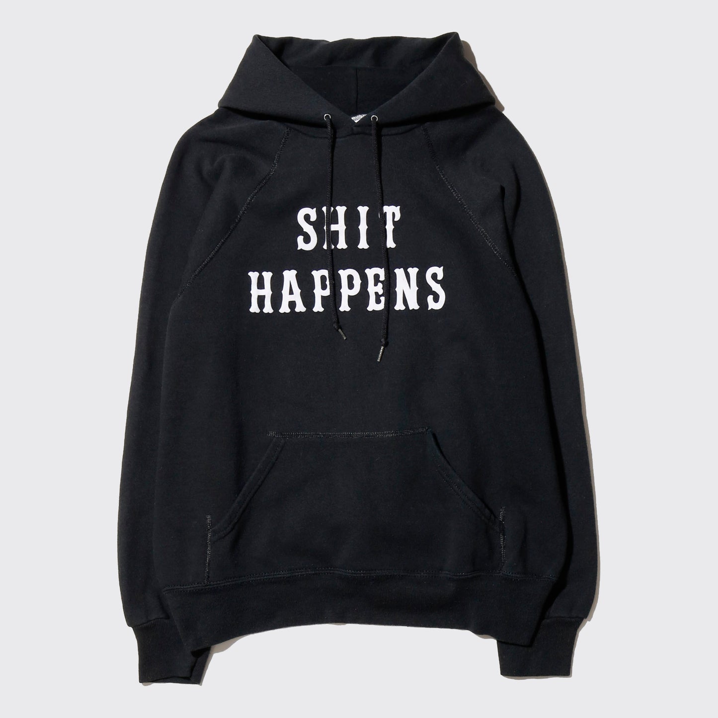 vintage 80's bassett walker "shit happens" hoodie