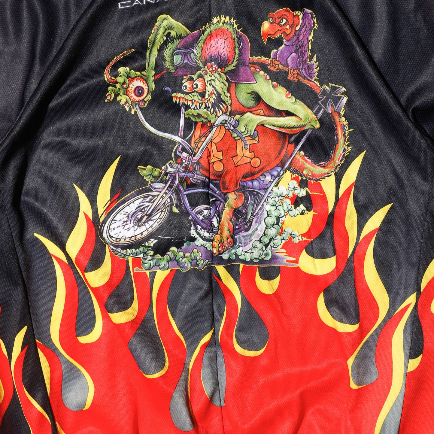 vintage rat fink flame cycling shirt