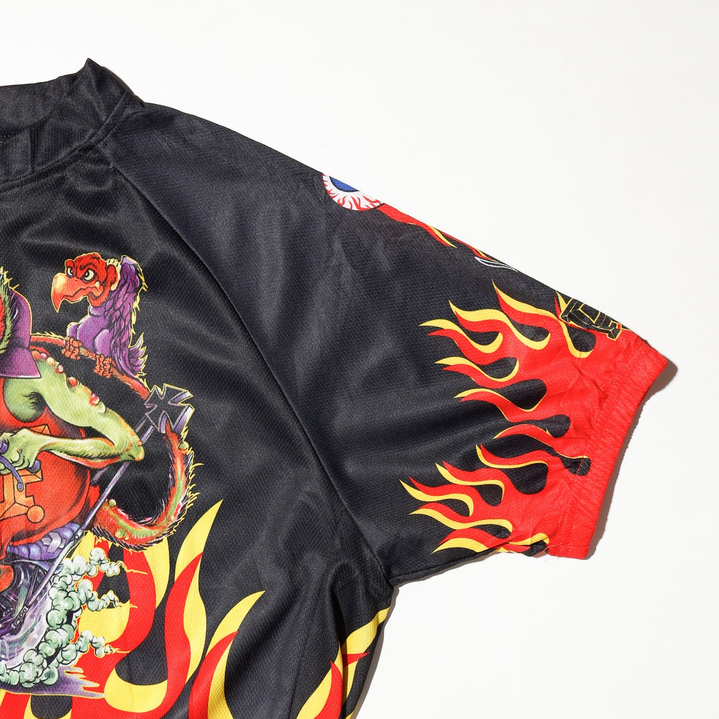 vintage rat fink flame cycling shirt