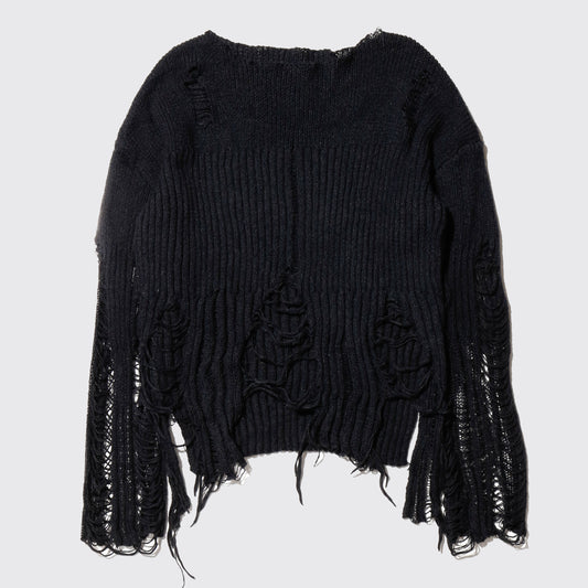 vintage cropped broken sweater