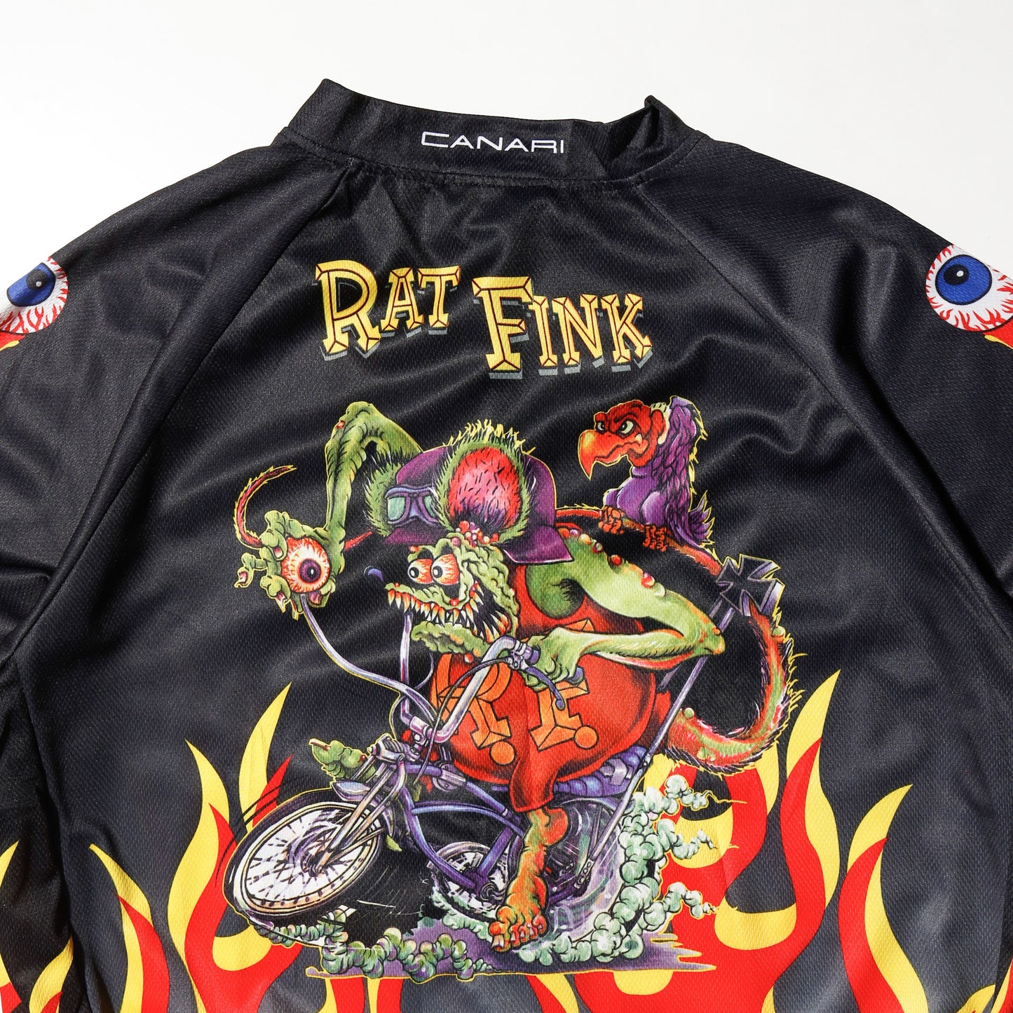 vintage rat fink flame cycling shirt
