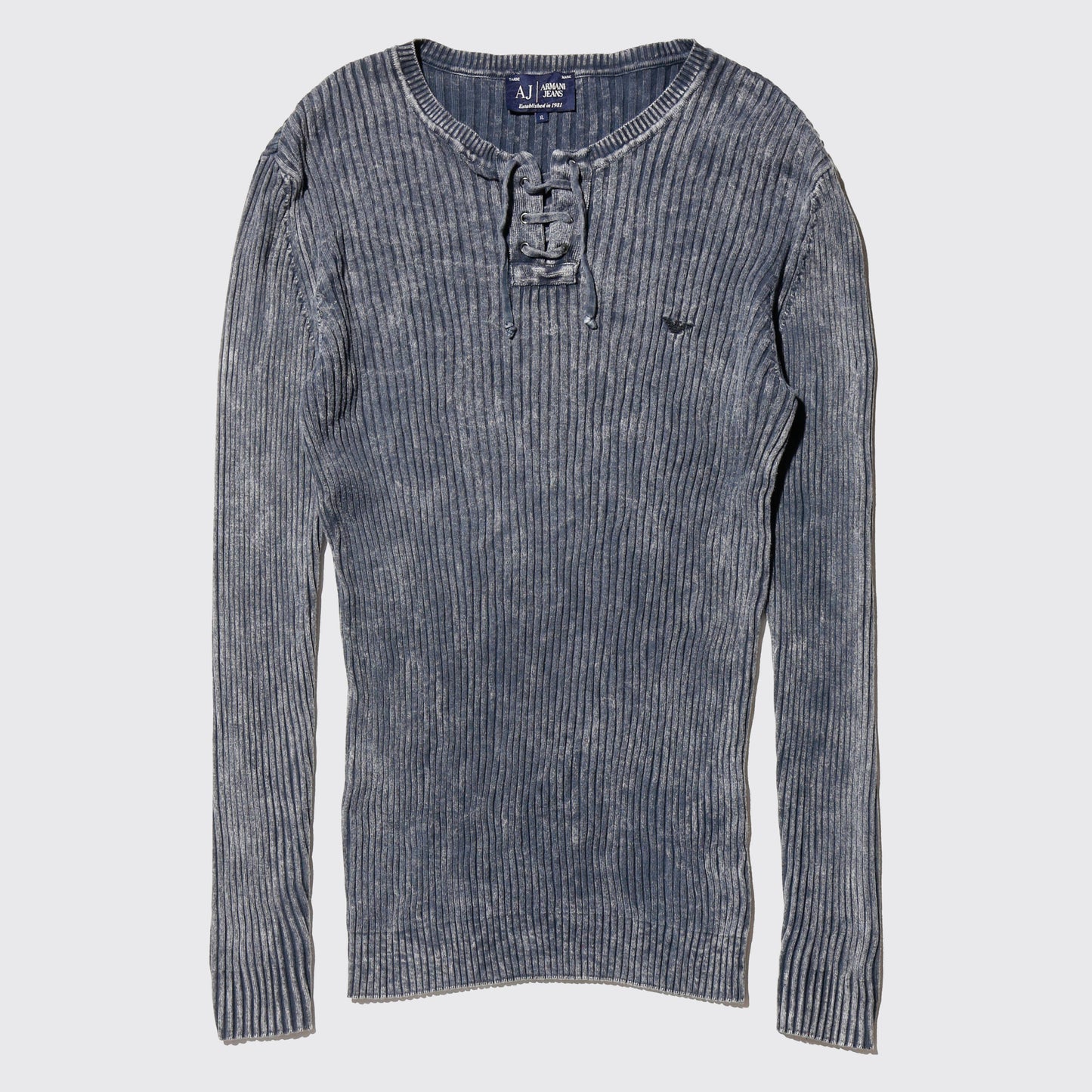 vintage Armani Jeans acid lace up sweater