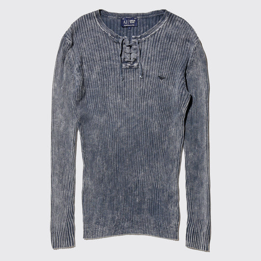 vintage Armani Jeans acid lace up sweater