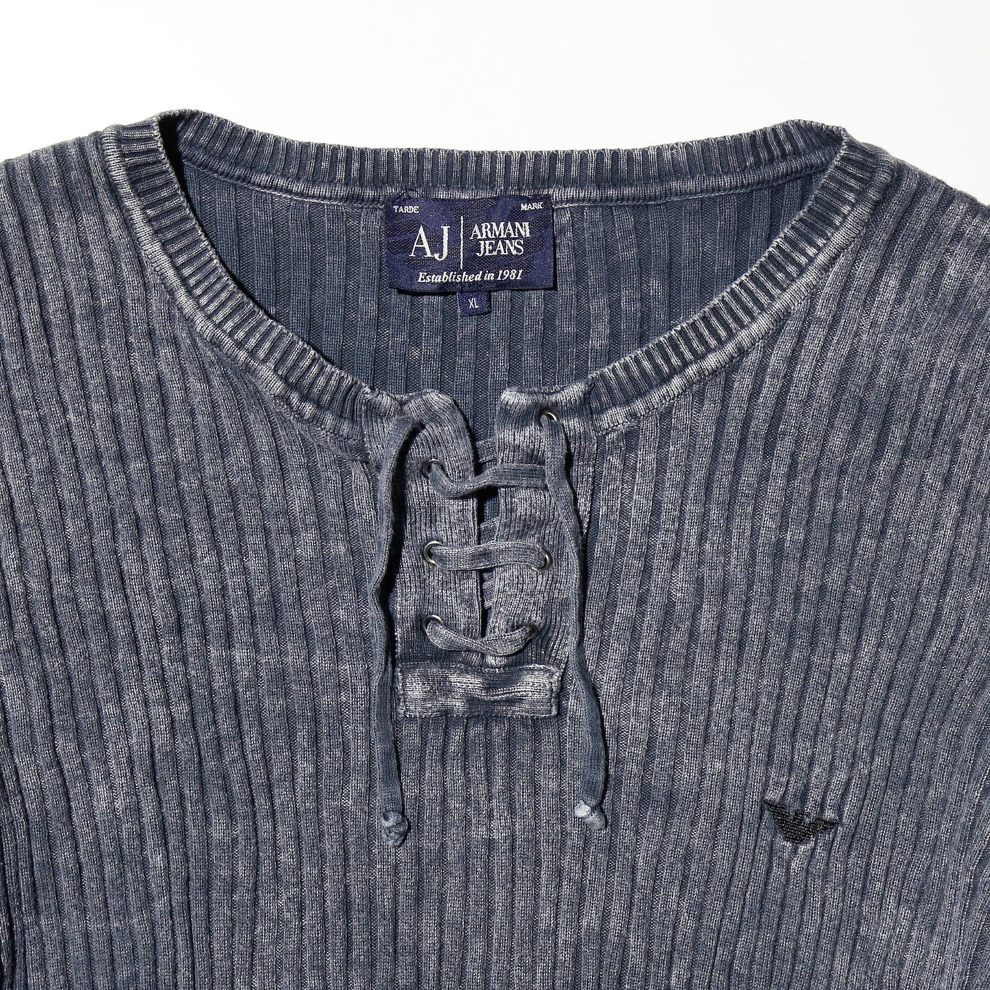 vintage Armani Jeans acid lace up sweater