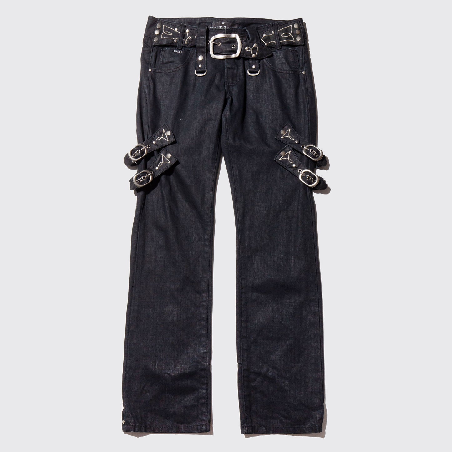 vintage belted cowboy jeans