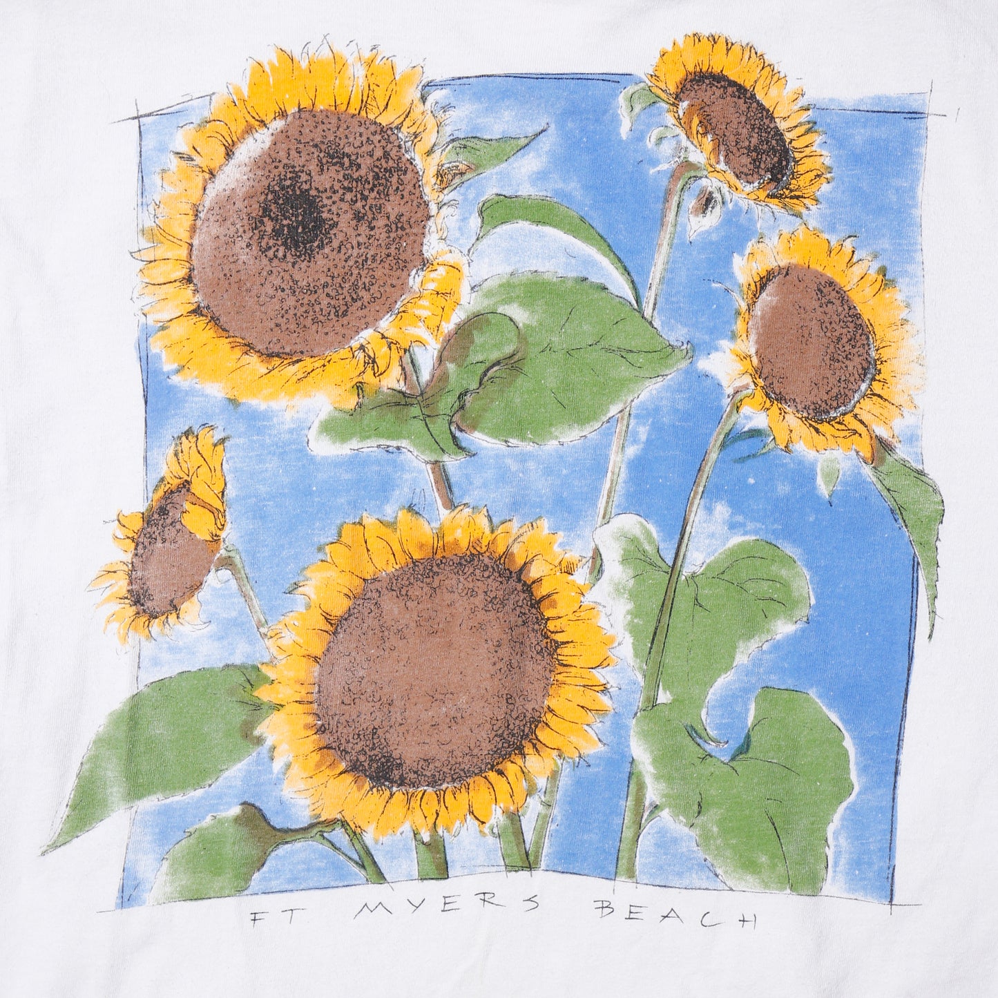 vintage 90's sunflower art t-shirt