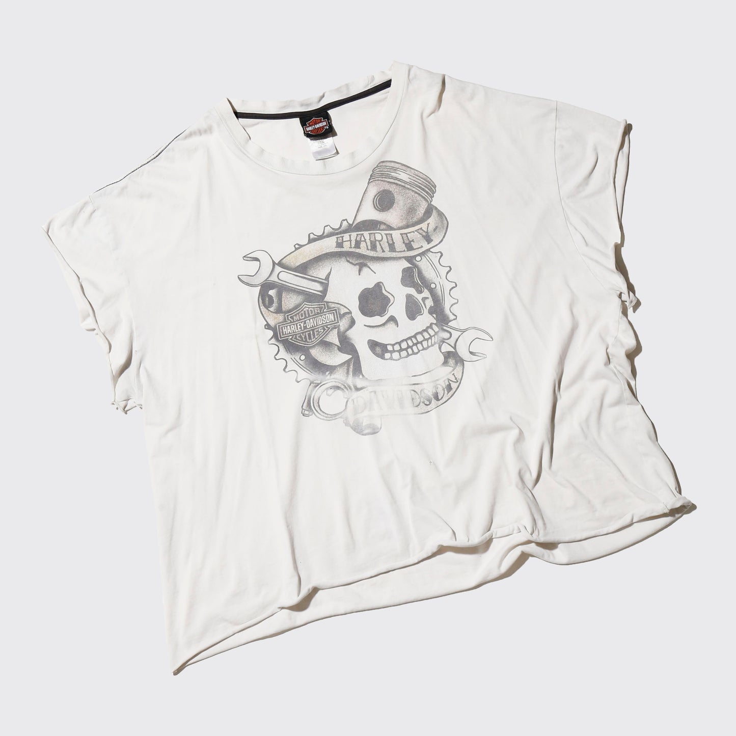 vintage harley-davidson skull t-shirt, *cut off