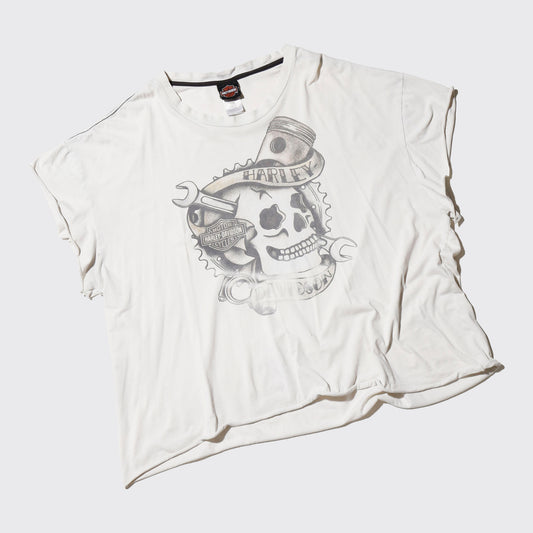 vintage harley-davidson skull t-shirt, *cut off