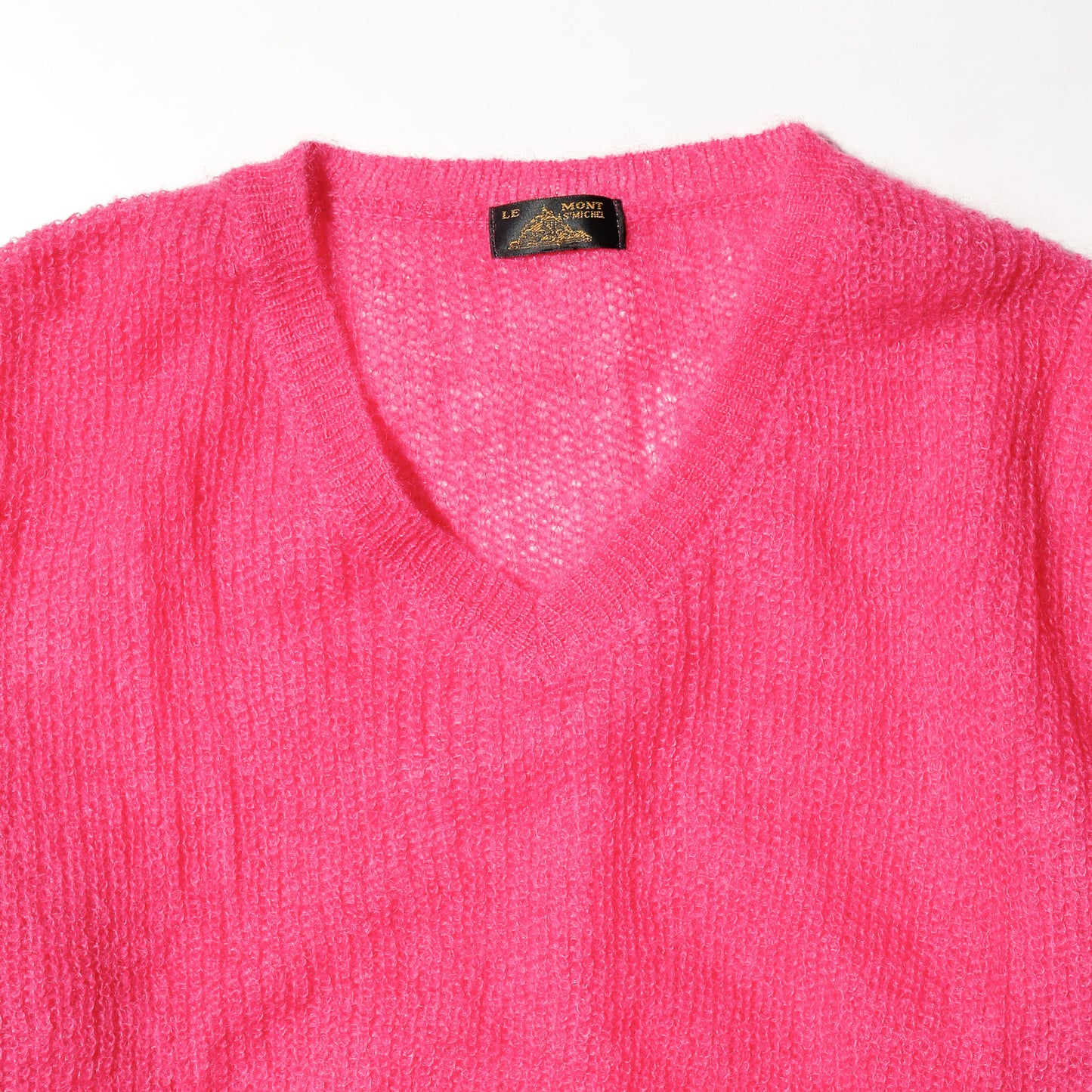 vintage euro toxic pink low gauge sweater