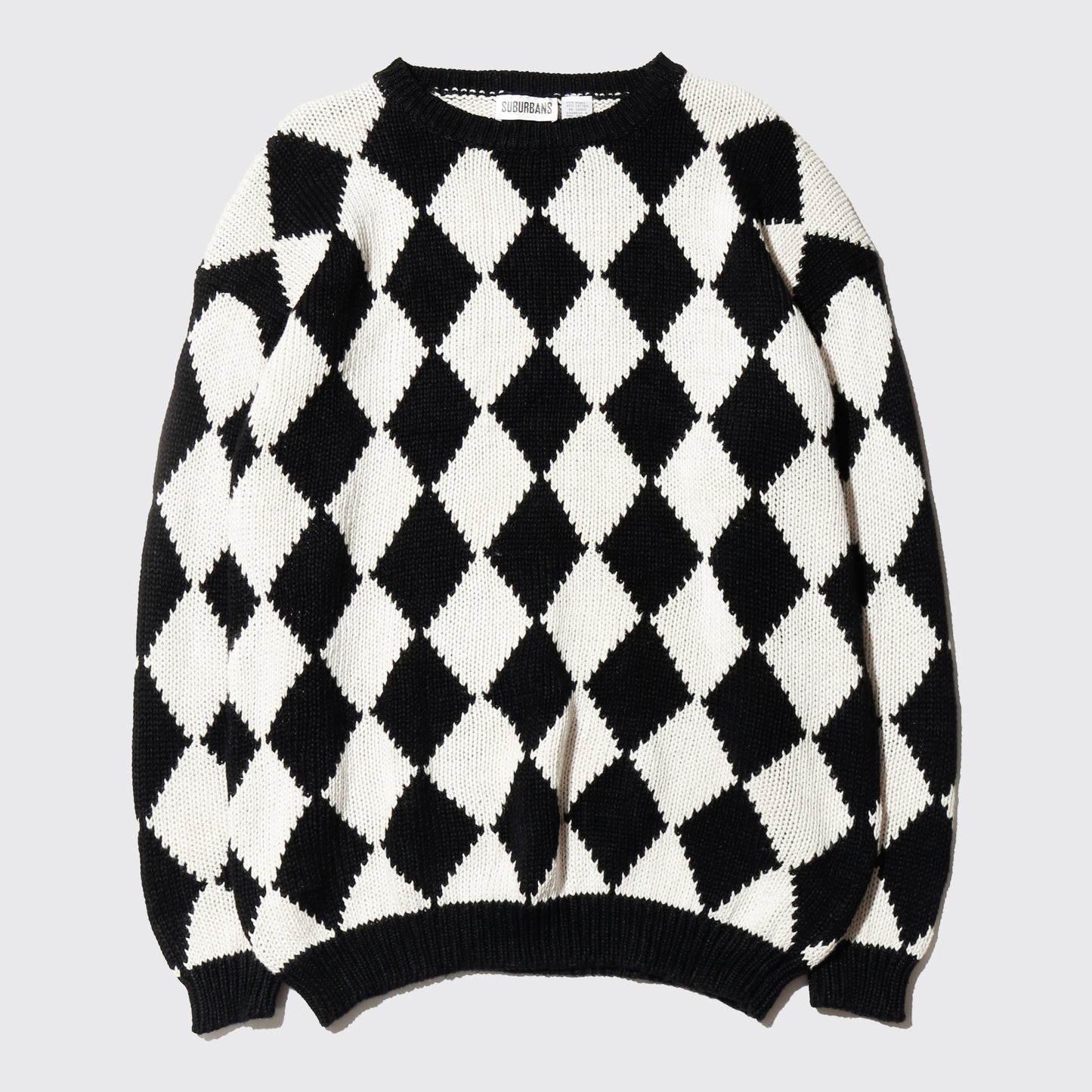 vintage chess board cotton sweater