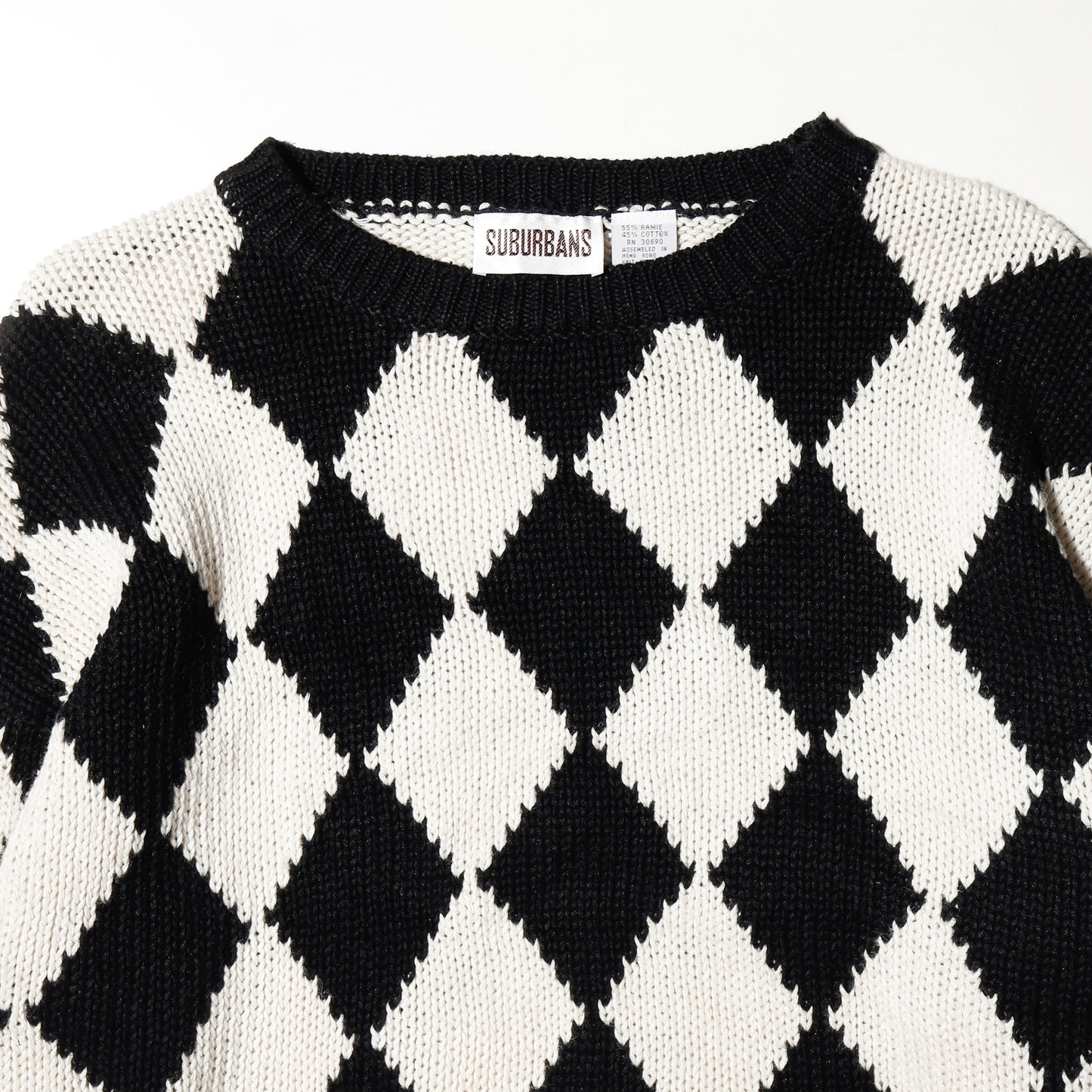 vintage chess board cotton sweater