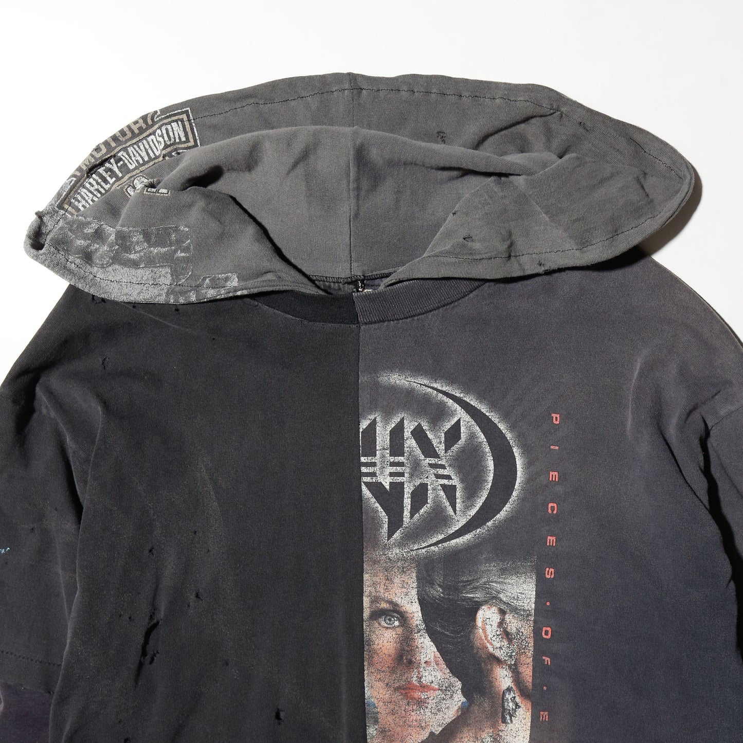 *one-off hooded hybrid cut sew