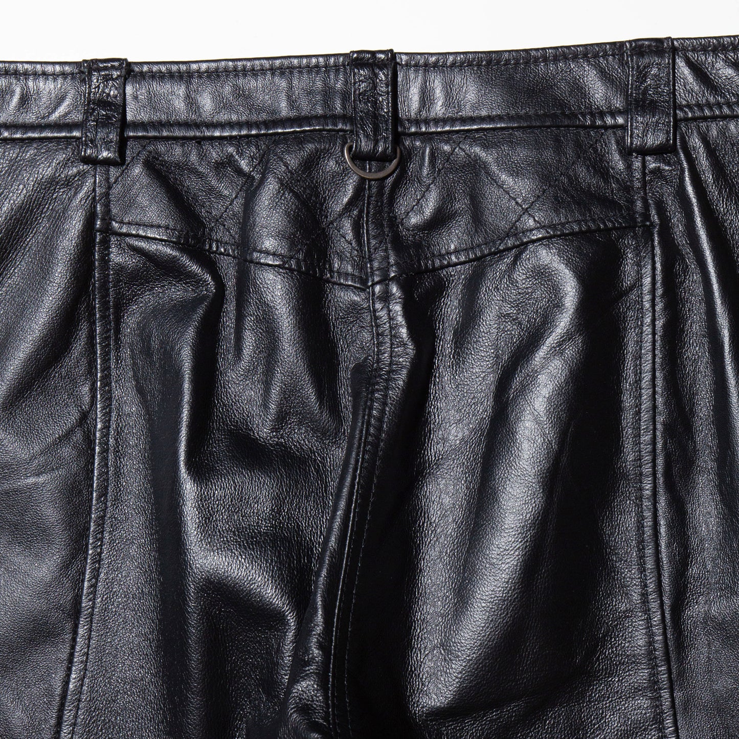 vintage quilting leather flare trousers