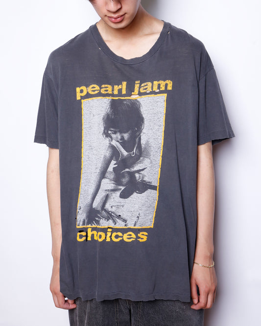 vintage 1992's pearl jam "choices" broken t-shirt