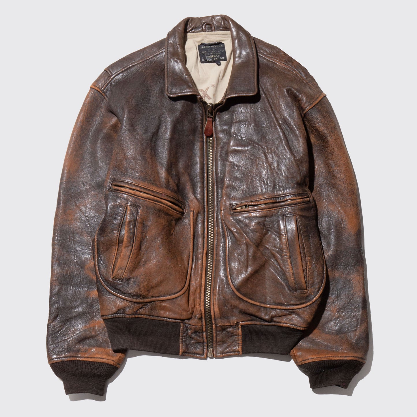 vintage avilex faded leather jacket