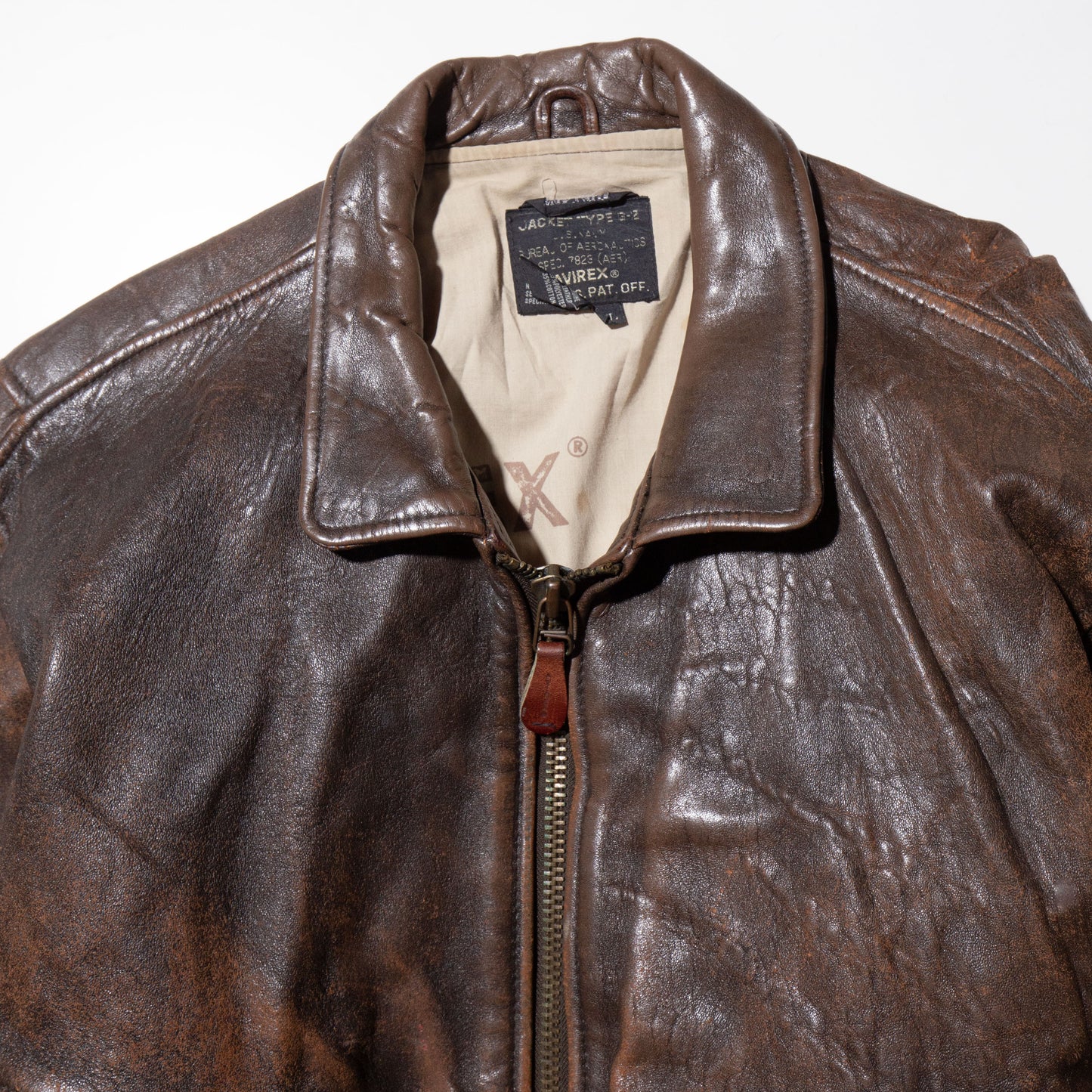 vintage avilex faded leather jacket