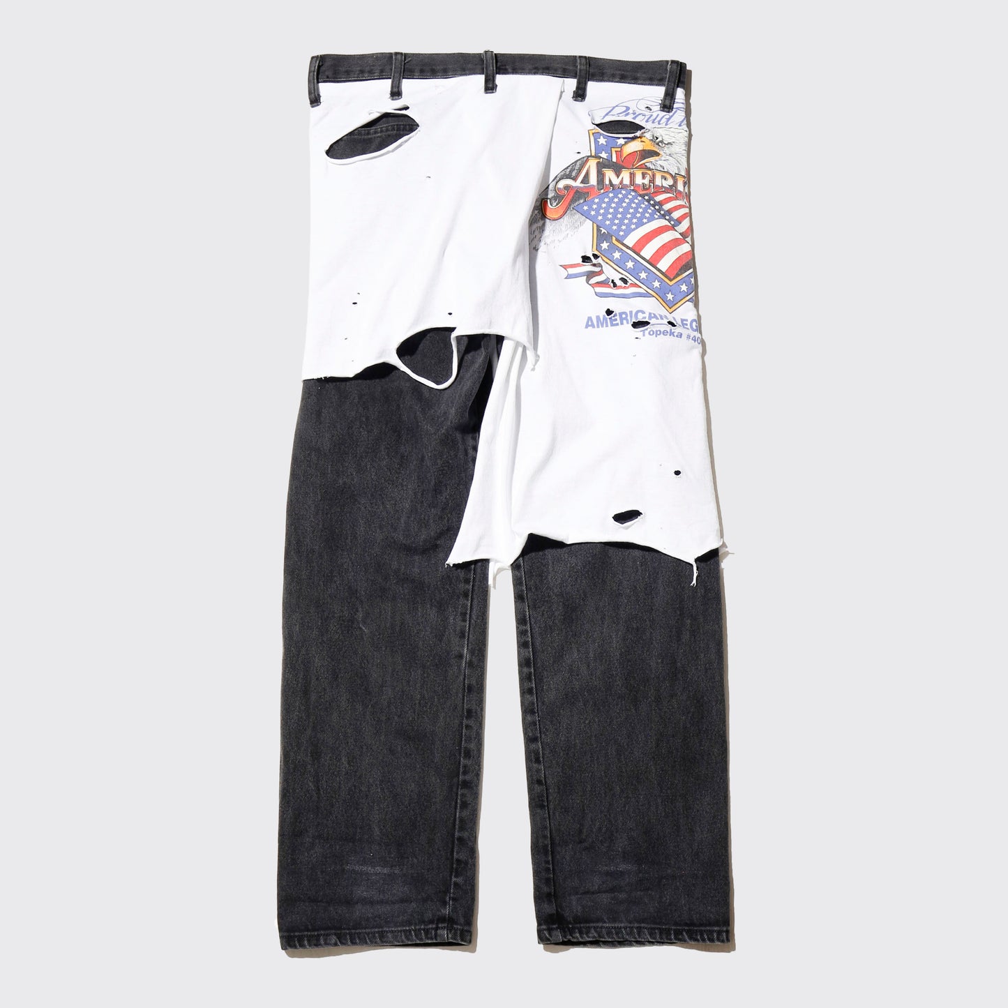 *one-off broken layered trousers