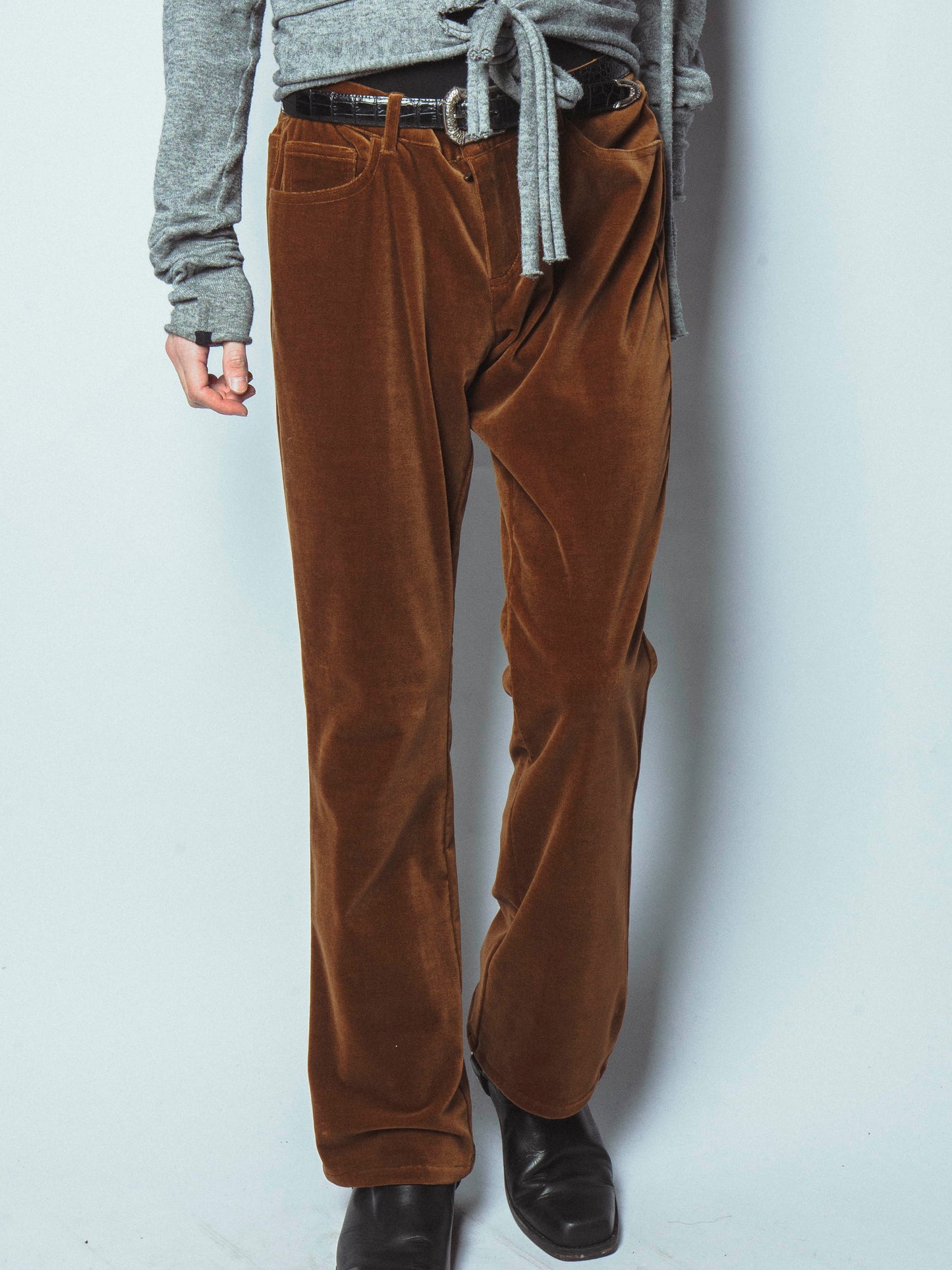 vintage ralph lauren velvet flare trousers