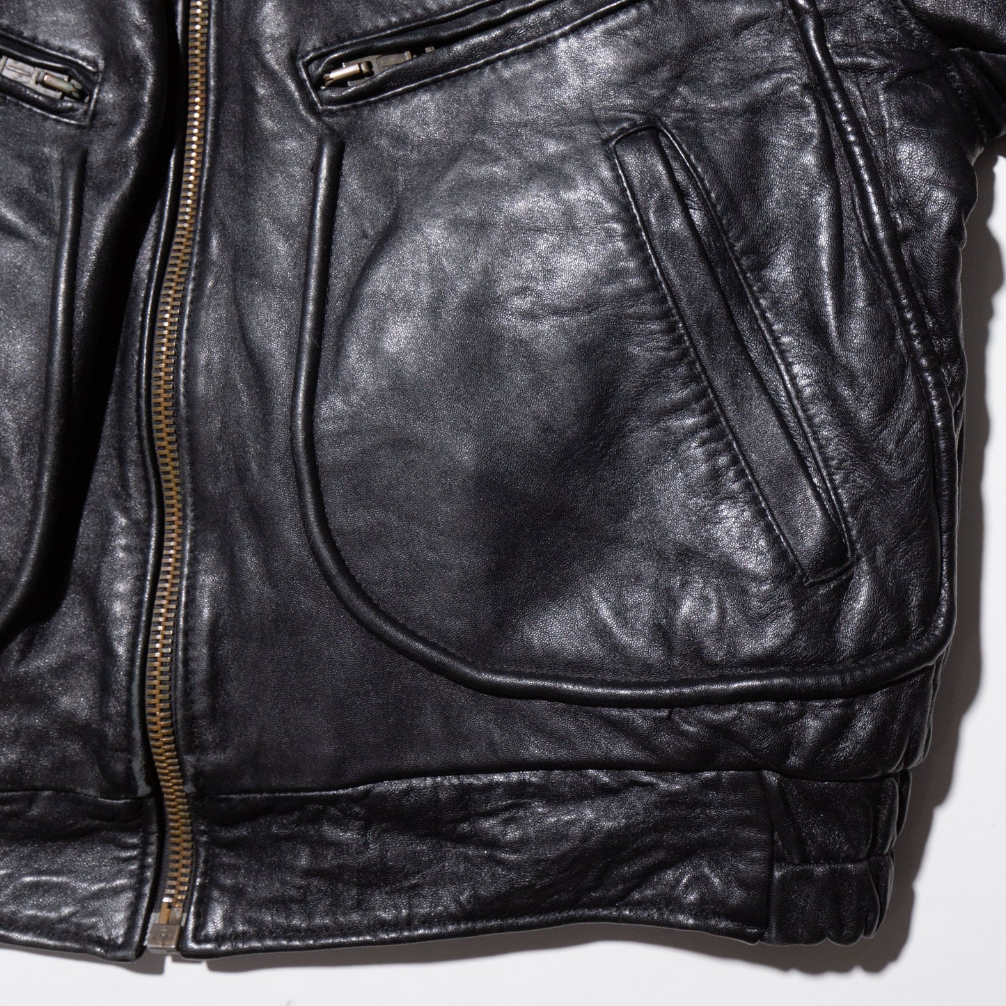 vintage euro aviator leather jacket