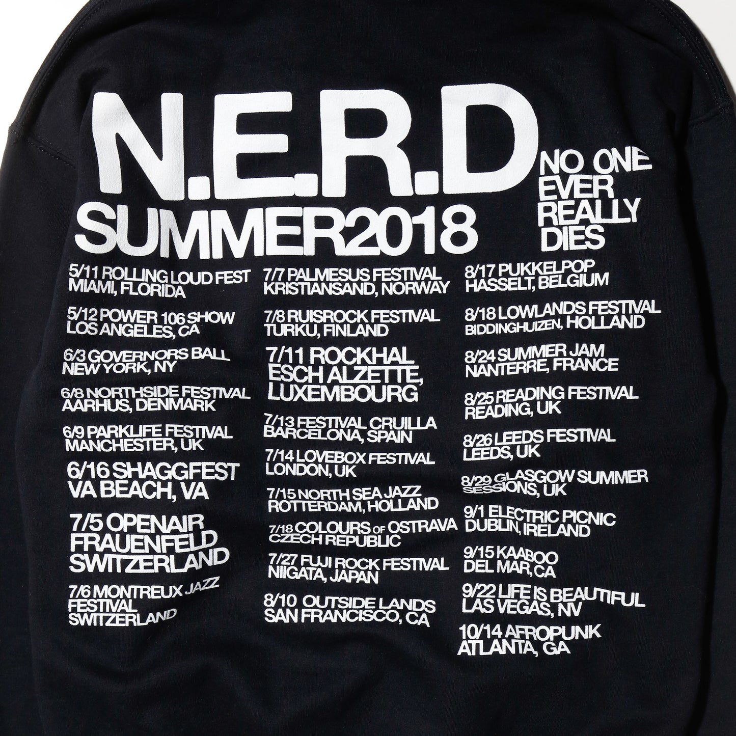 vintage "N.E.R.D" summer 2018 tour hoodie