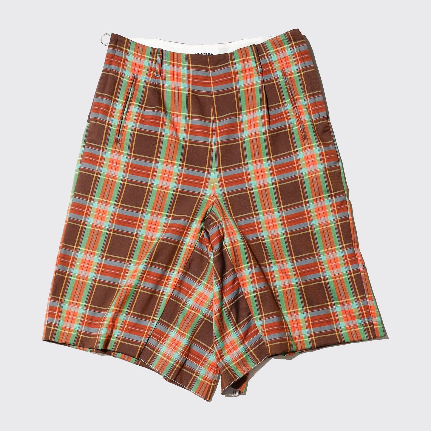 Magliano side zipper check wide shorts