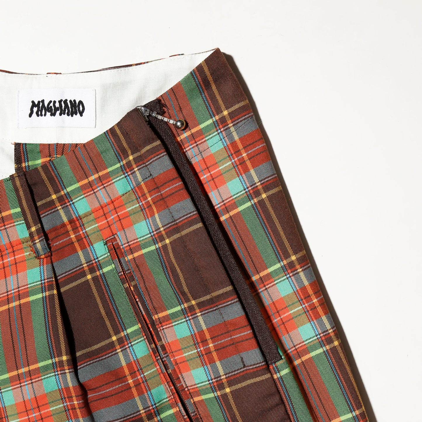 Magliano side zipper check wide shorts