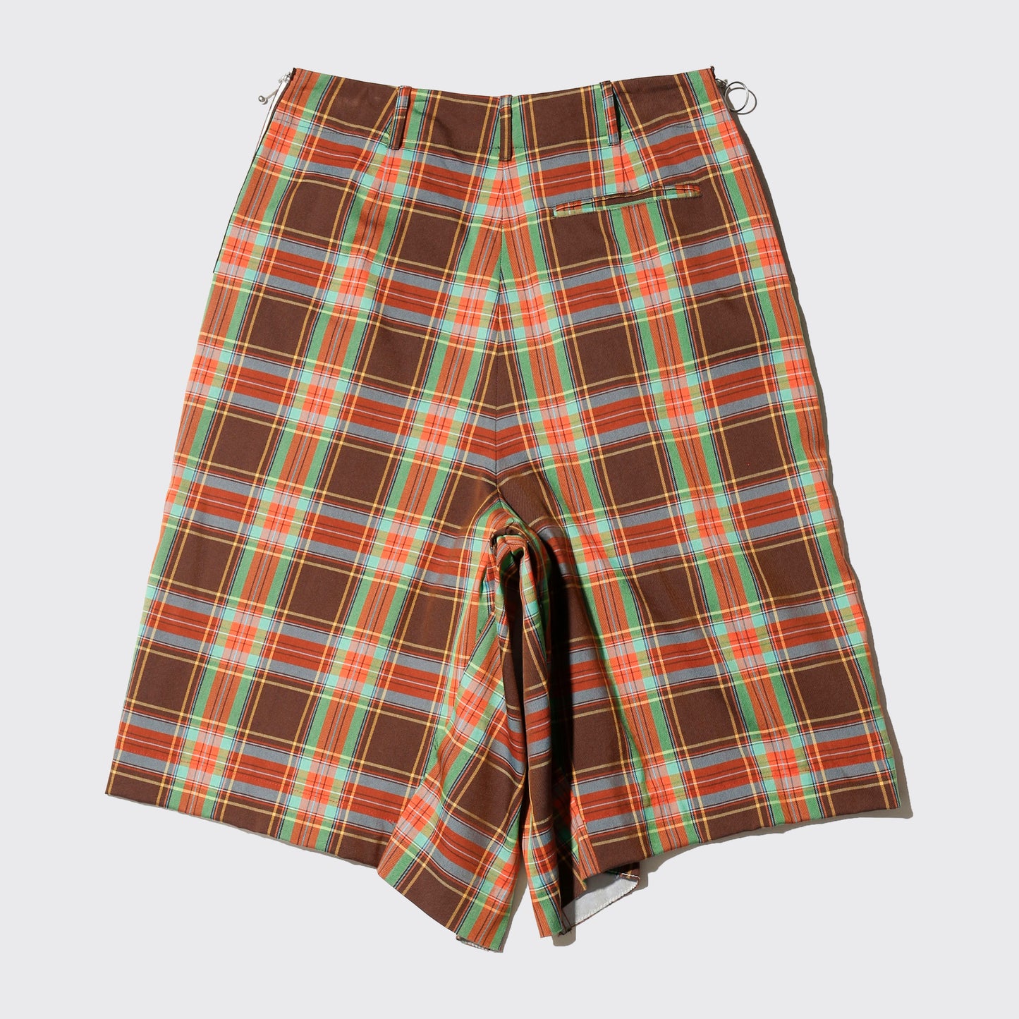 Magliano side zipper check wide shorts