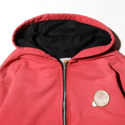 vintage carhartt faded active hoodie , with copper badge