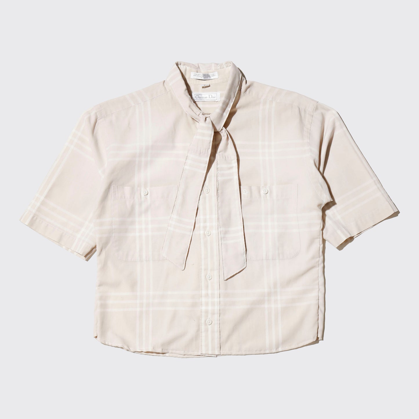*one-off 80's Christian Dior cropped bow tie shirt