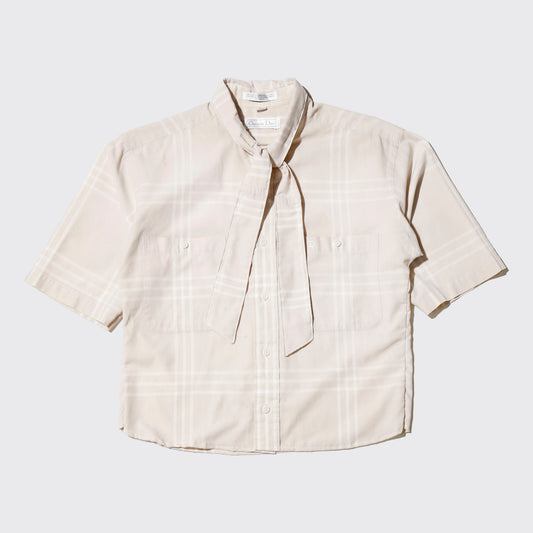 *one-off 80's Christian Dior cropped bow tie shirt
