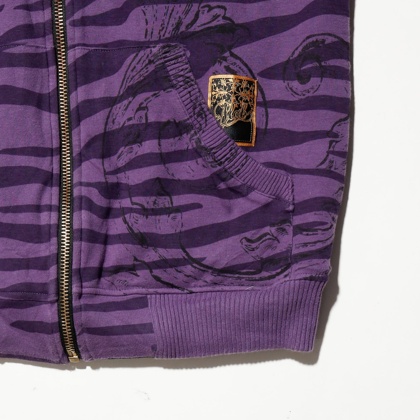 vintage back zip zebra hoodie , *reversible