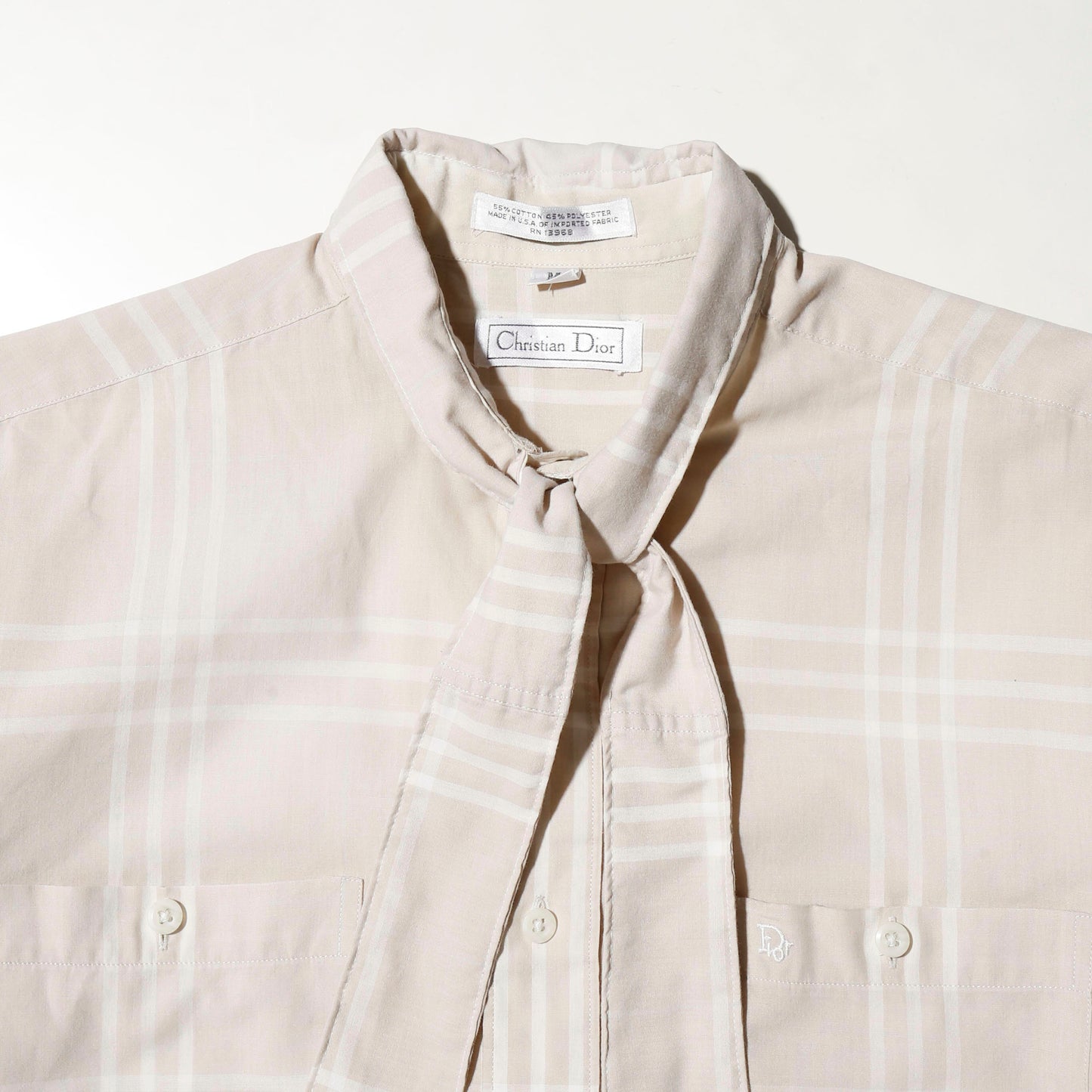 *one-off 80's Christian Dior cropped bow tie shirt