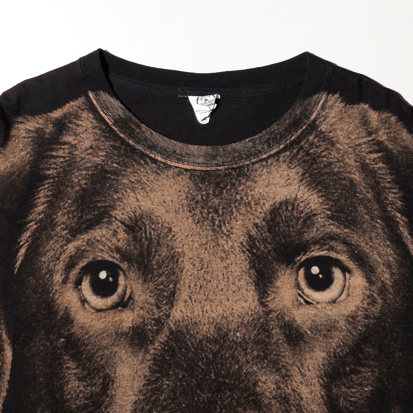 vintage chocolate labrador all over print t-shirt, *cut off