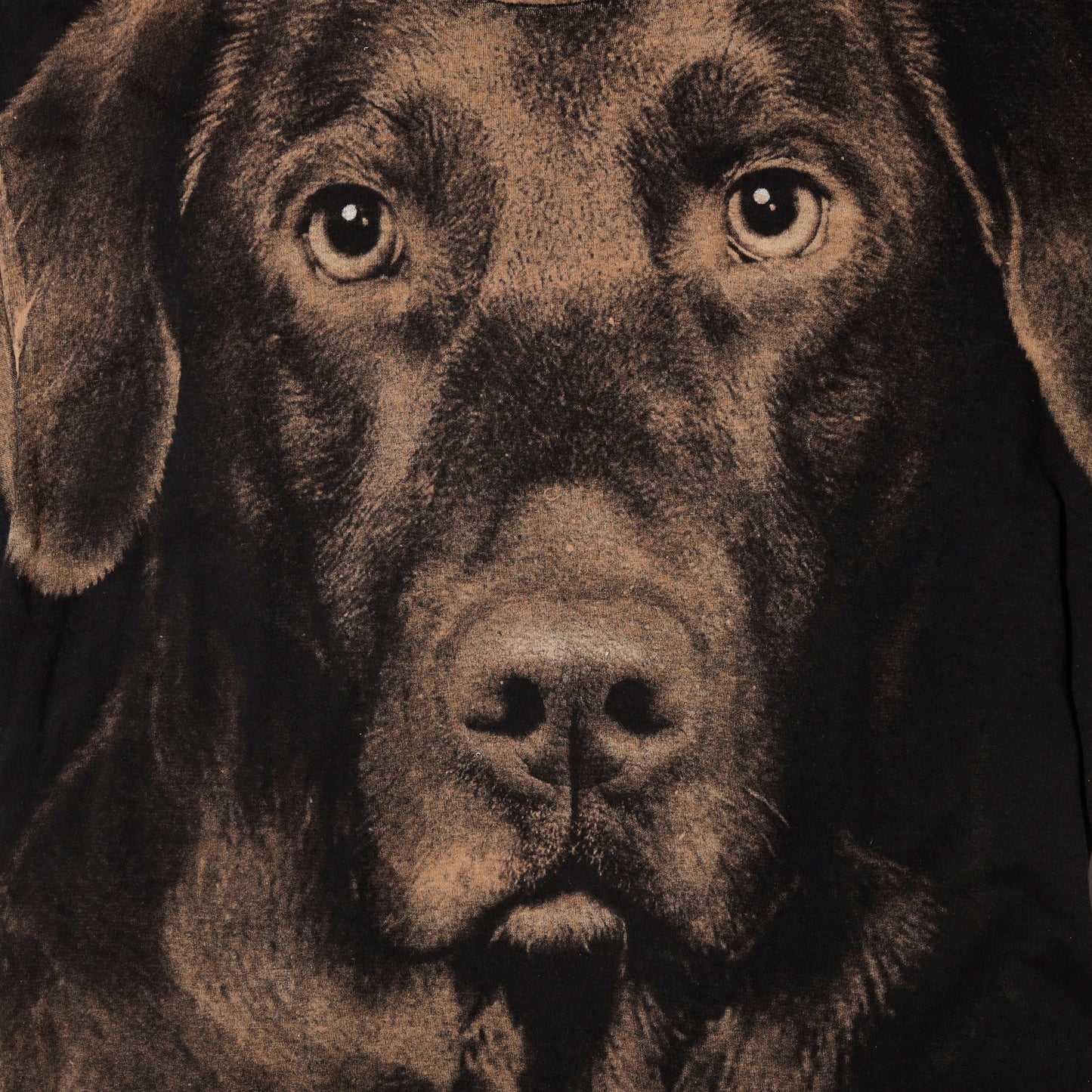 vintage chocolate labrador all over print t-shirt, *cut off