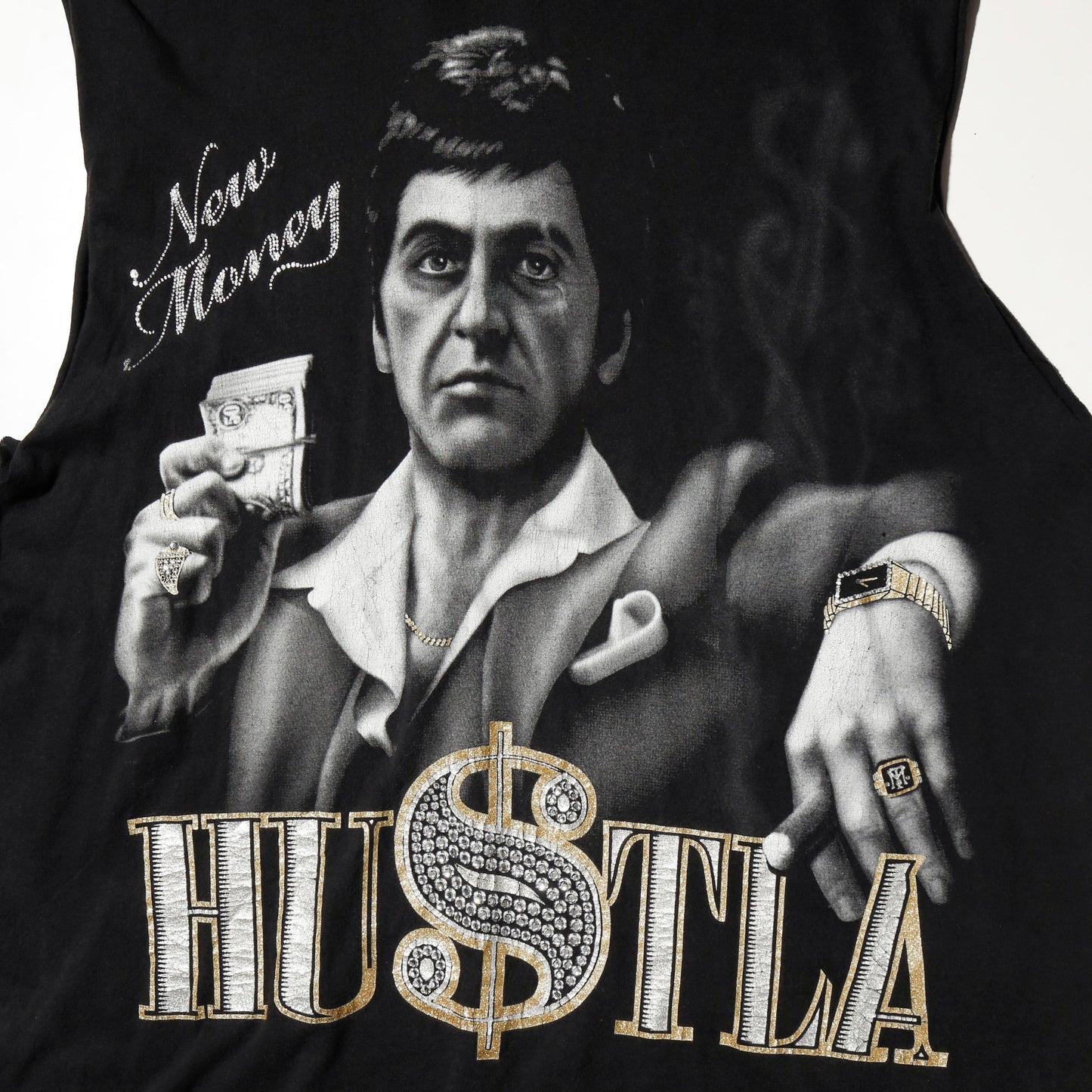 vintage scarf face tonny montana "hustla" n/s t-shirt