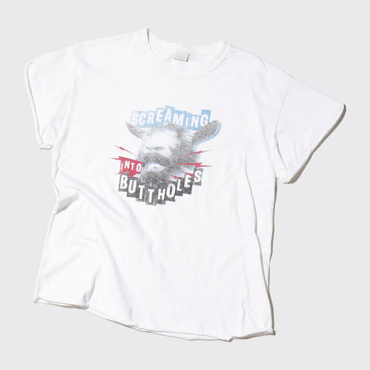 vintage "screaming into buttholes" t-shirt, *cut off
