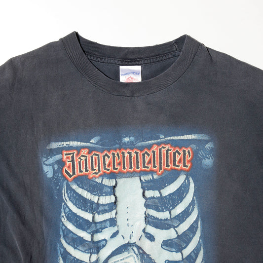 vintage 00's Jägermeister glow in the dark broken t-shirt, *phosphorescent print *cut off