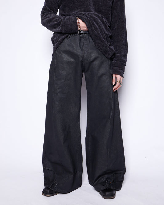 *one-off upside down jeans , model-luster