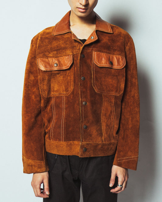 vintage 70's suede trucker jacket