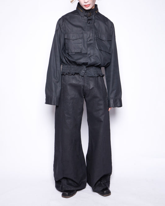 *one-off ribbed coating field jacket