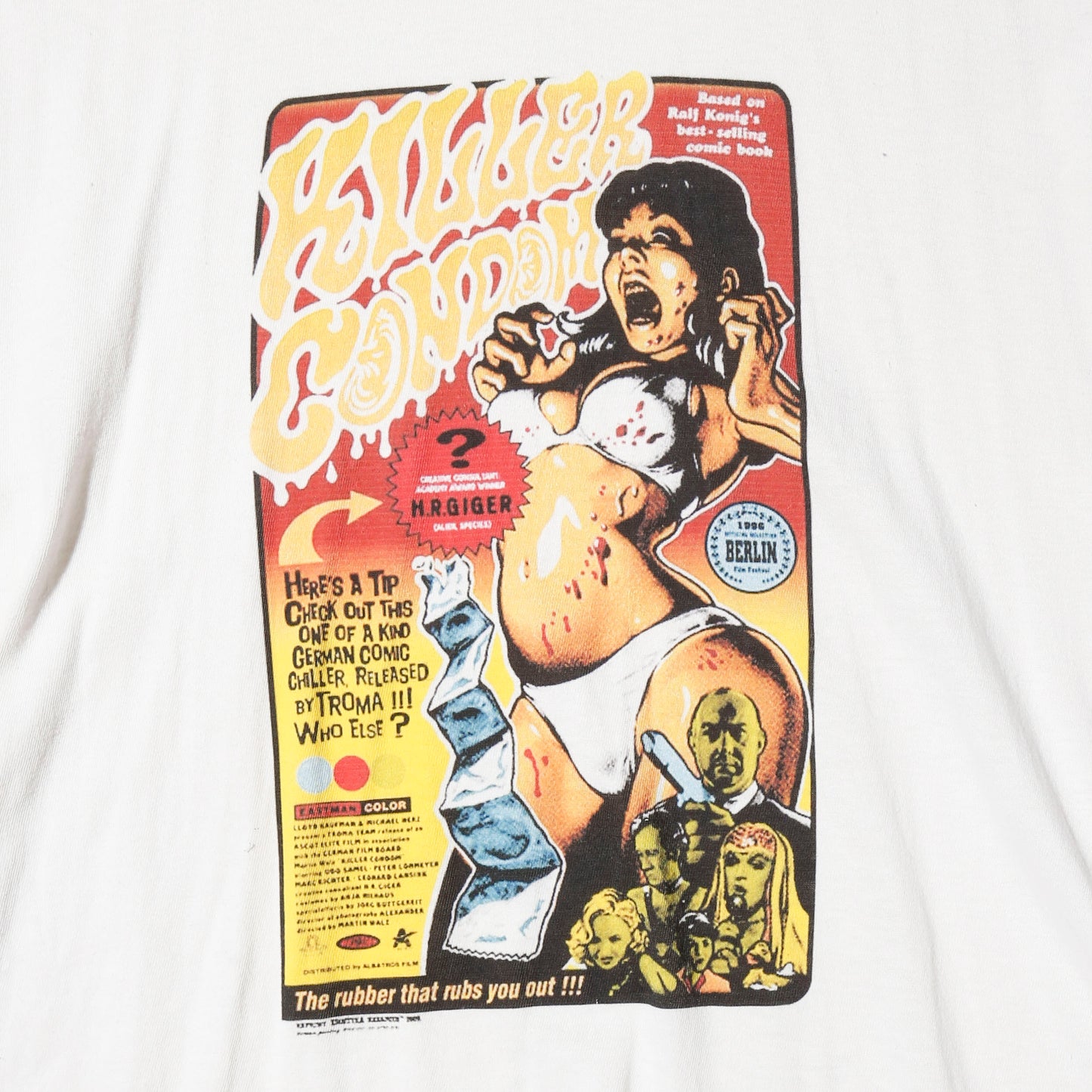 vintage 90's rockin jelly bean "killer condom"comic n/s t-shirt