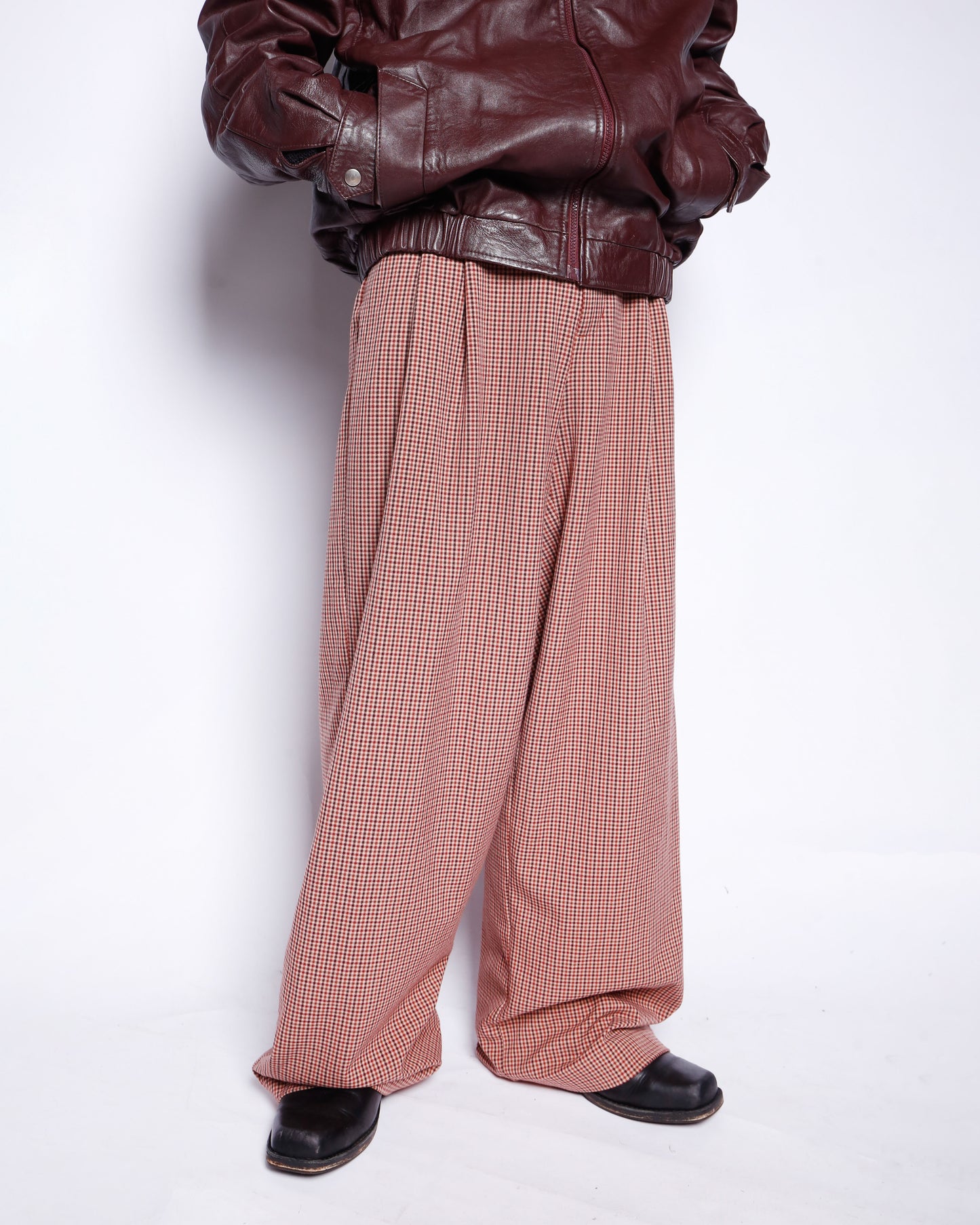 vintage wide leg houndstooth slacks