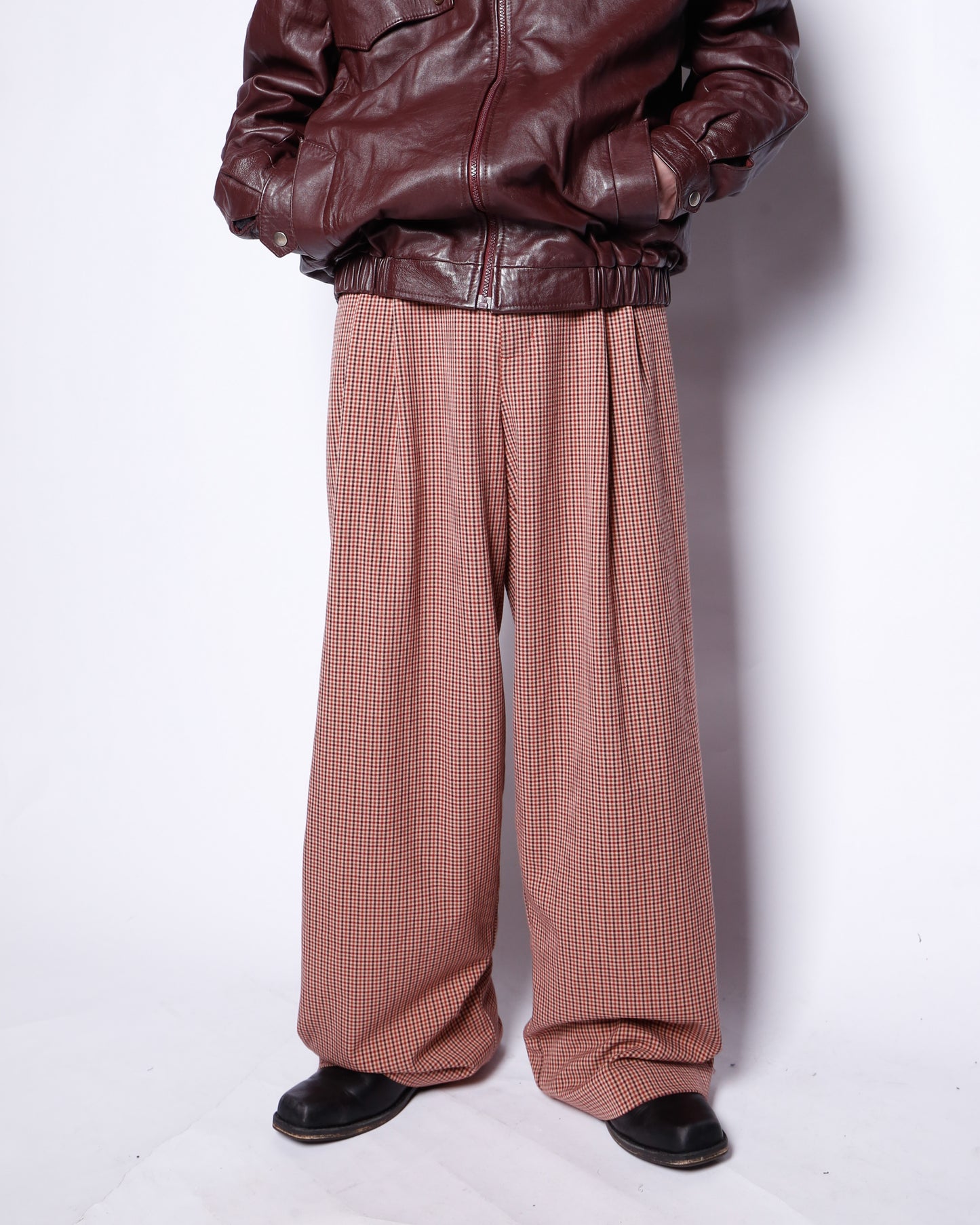 vintage wide leg houndstooth slacks