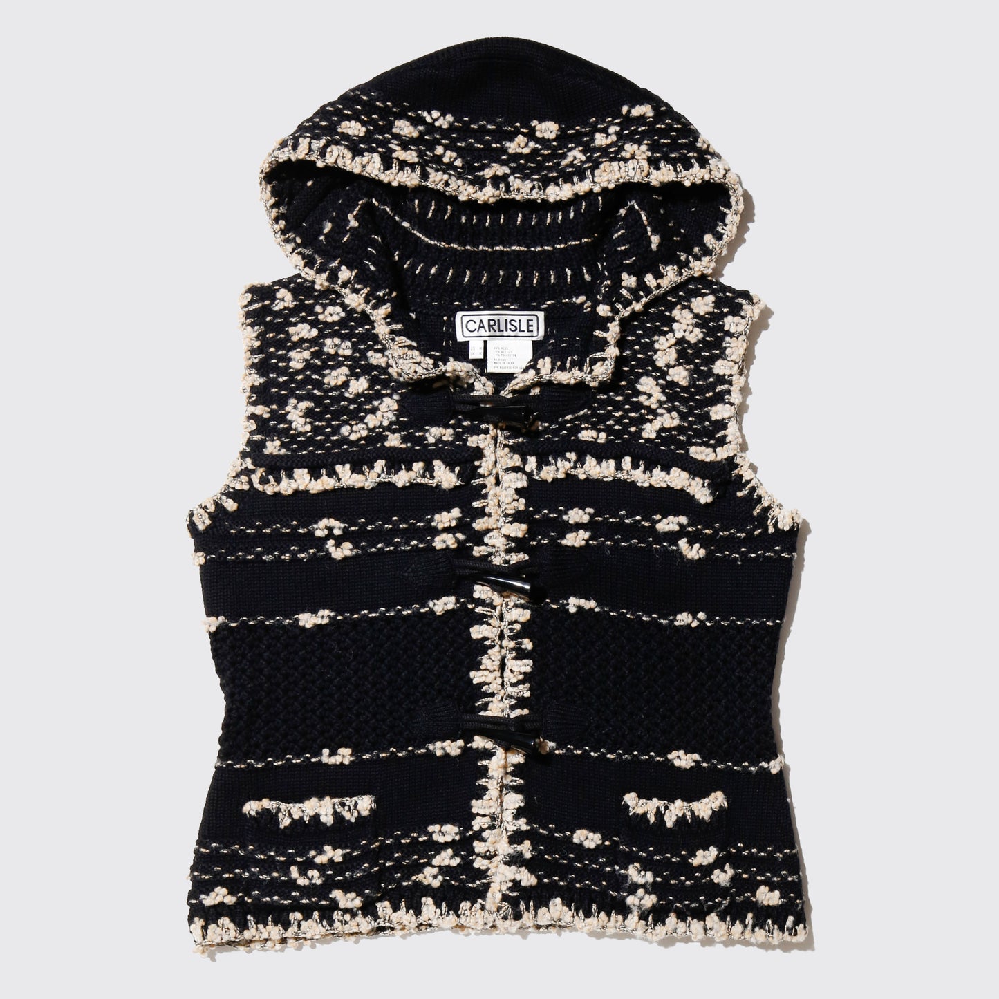 vintage toggle tweed knit vest