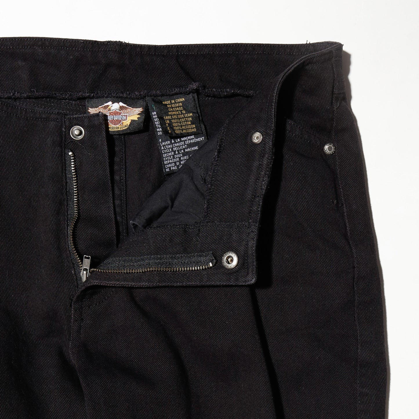 vintage harley-davidson lace up knee flare trousers