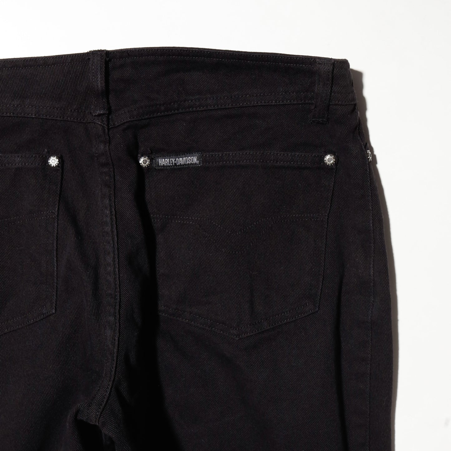 vintage harley-davidson lace up knee flare trousers