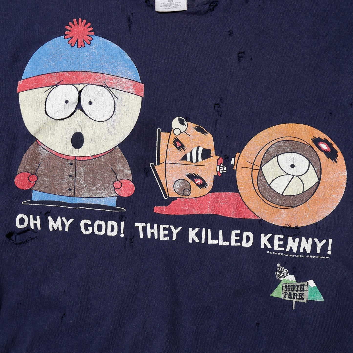vintage 1997's south park broken t-shirt