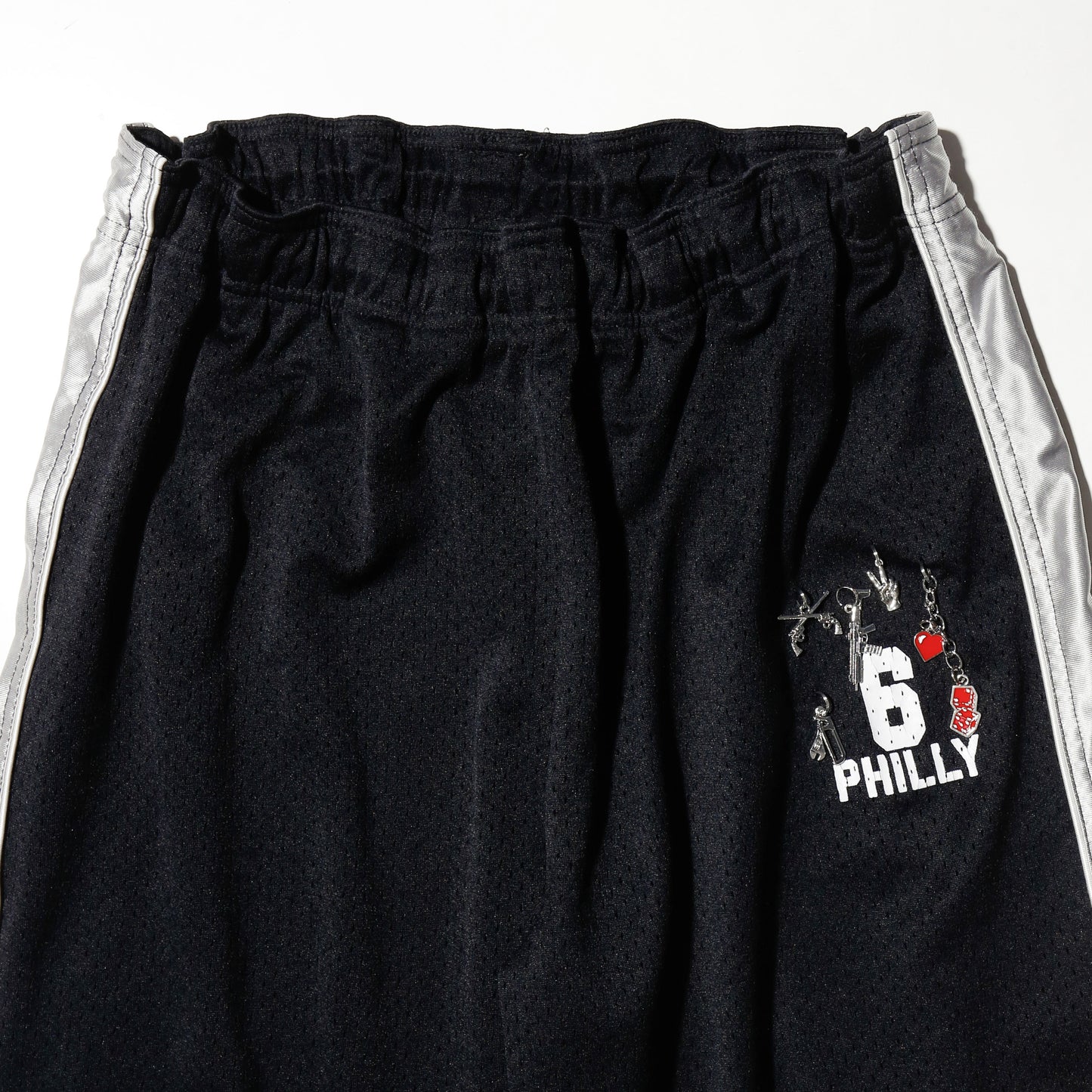 *one-off custom silver line jogger trousers