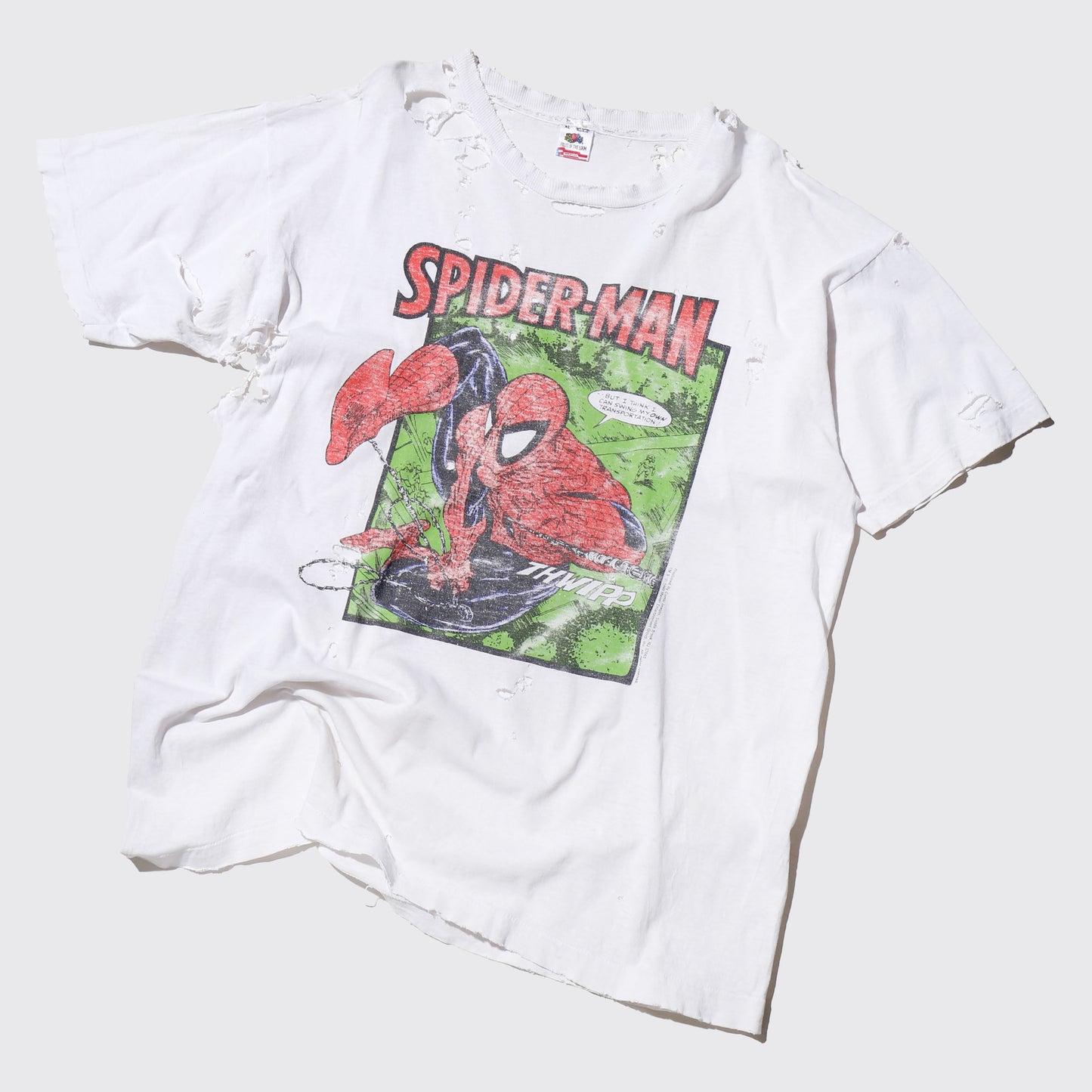 vintage 1990's marvel spider-man broken t-shirt
