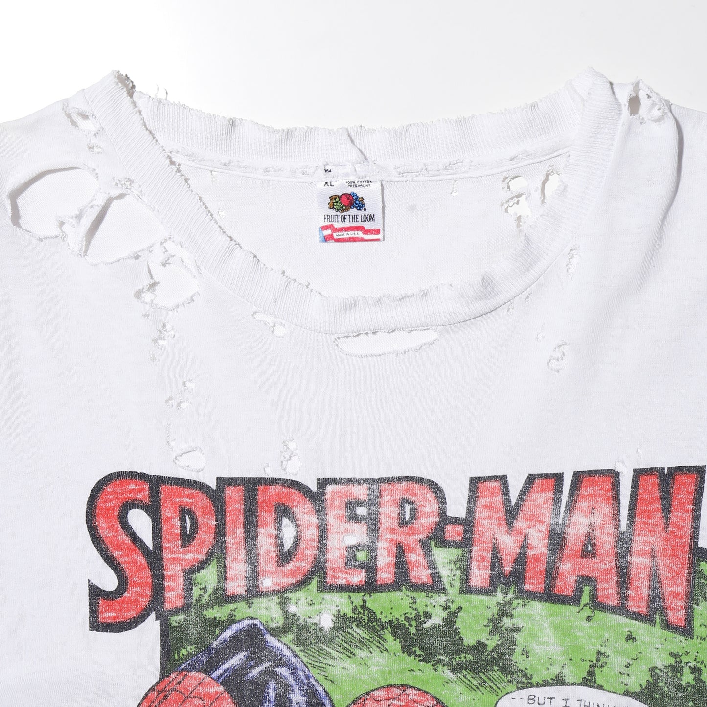 vintage 1990's marvel spider-man broken t-shirt
